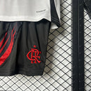 Conjunto Infantil Flamengo Away II 25/26 - Branco, Vermelho e preto