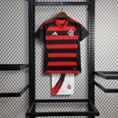 Kit Infantil Flamengo I Home 25/26 Adidas - Vermelho e preto