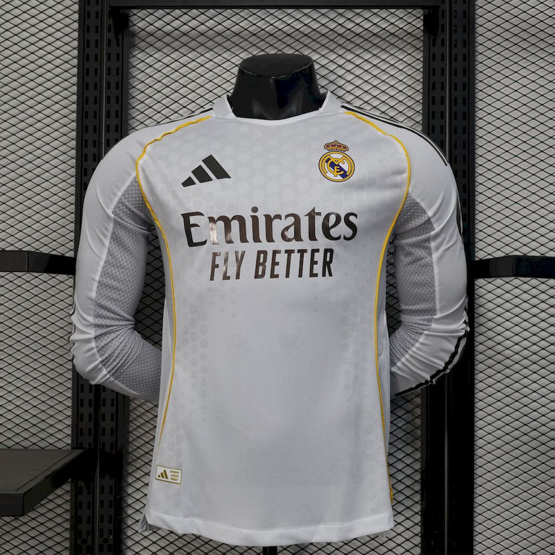 Camisa Real Madrid 25/26 - Versão Jogador Manga Comprida